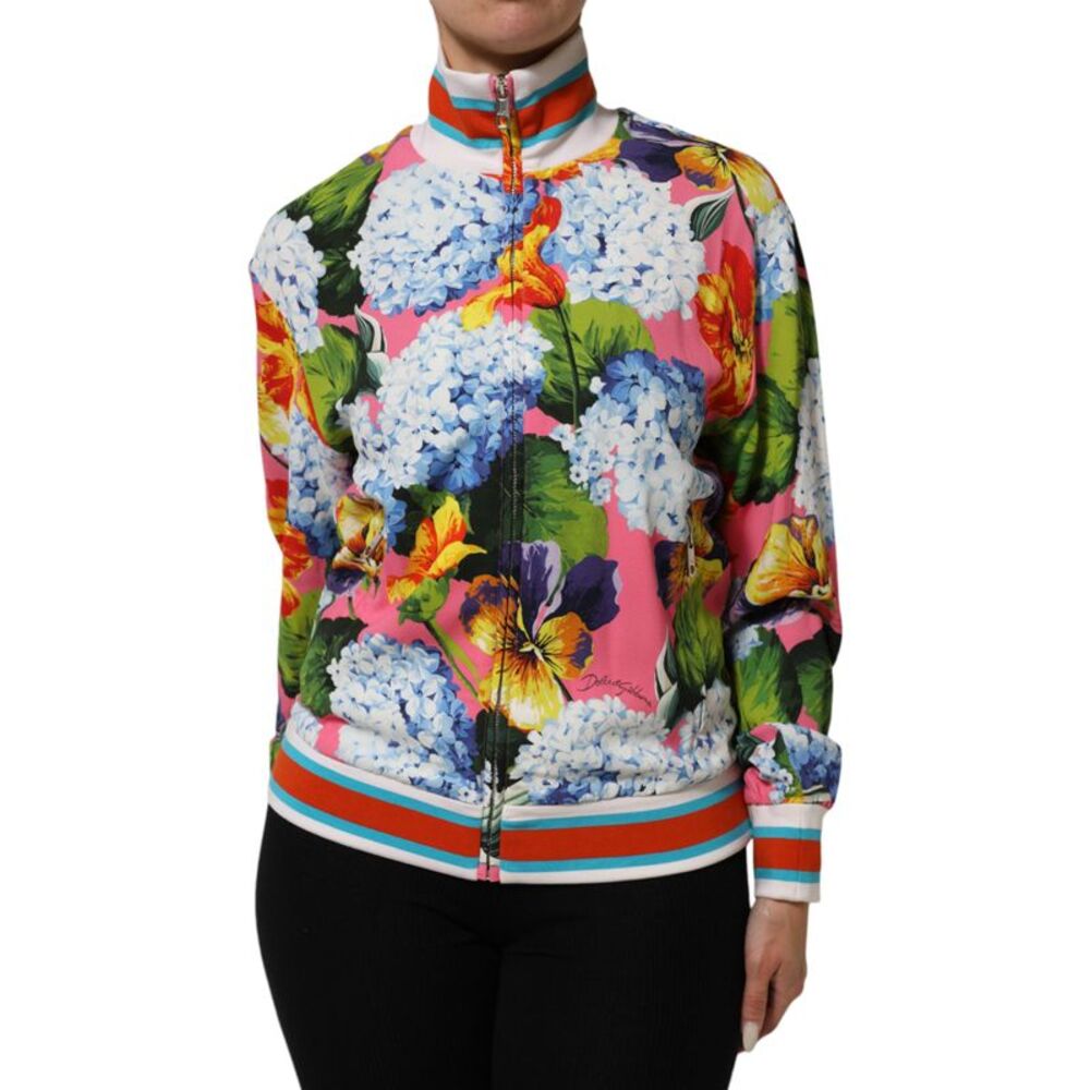 Dolce & Gabbana Multicolor Floral Print Zip Cardigan Women's Jacket